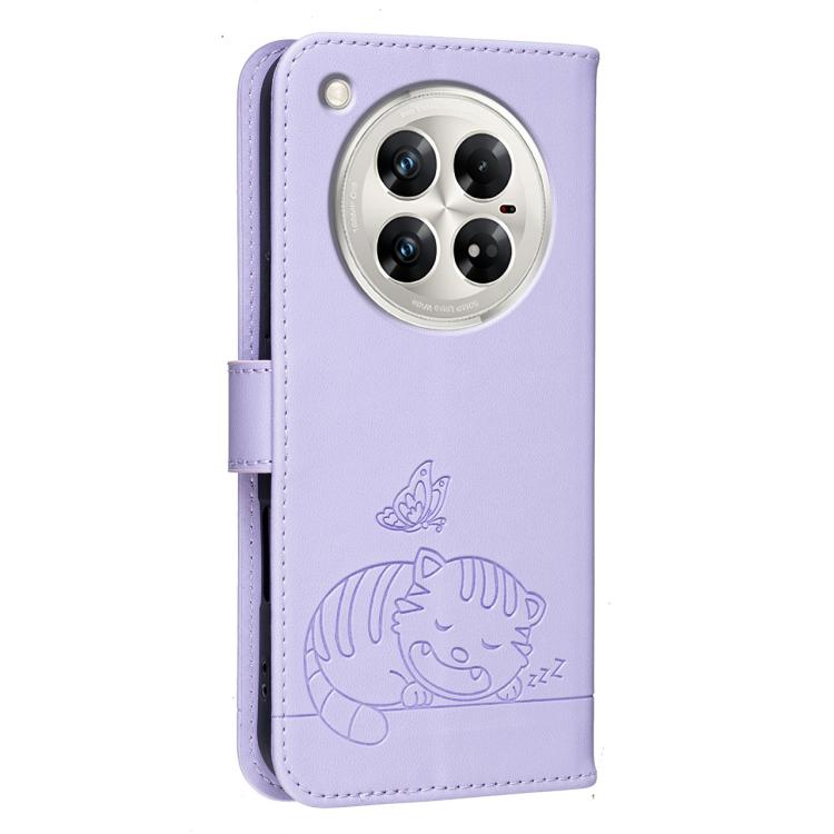 For Infinix Zero 40 4G / 5G Cat Butterfly Embossed RFID Vegan Leather Phone Case with Strap