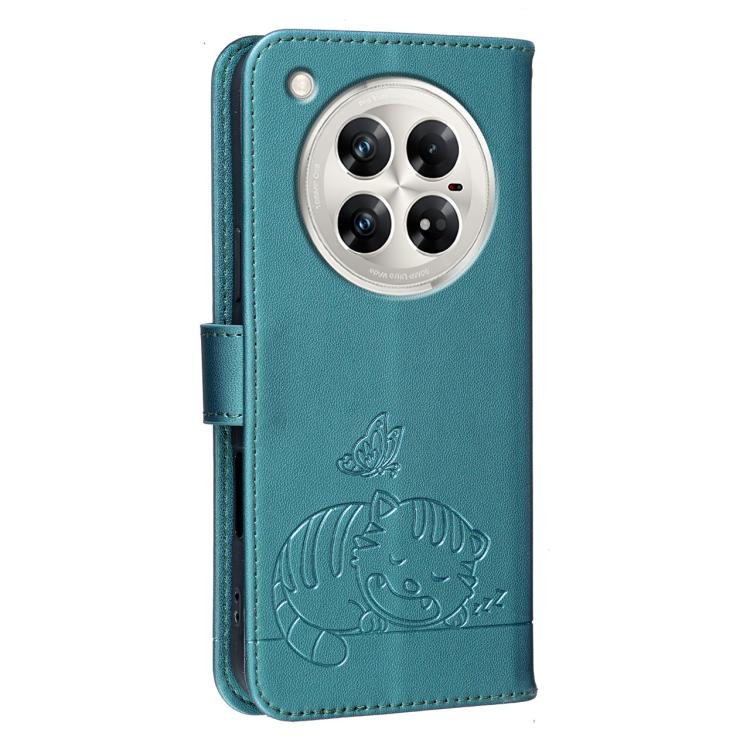 For Infinix Zero 40 4G / 5G Cat Butterfly Embossed RFID Vegan Leather Phone Case with Strap
