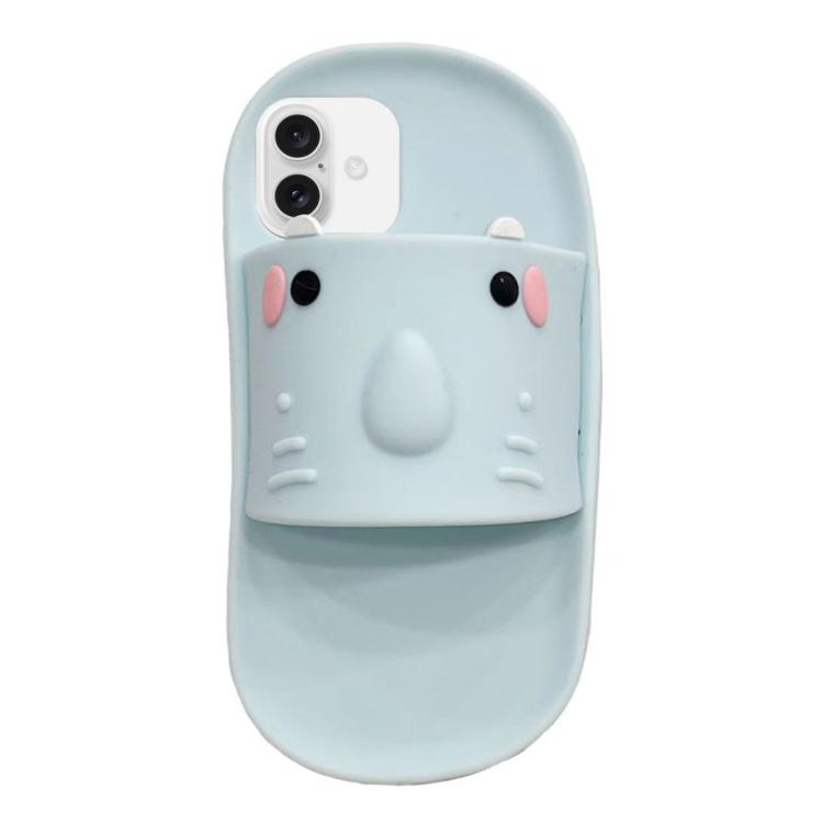 For iPhone 16 Cartoon Slipper Design Silicone Phone Case