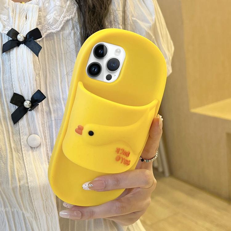 For iPhone 15 Pro Max Cartoon Slipper Design Silicone Phone Case