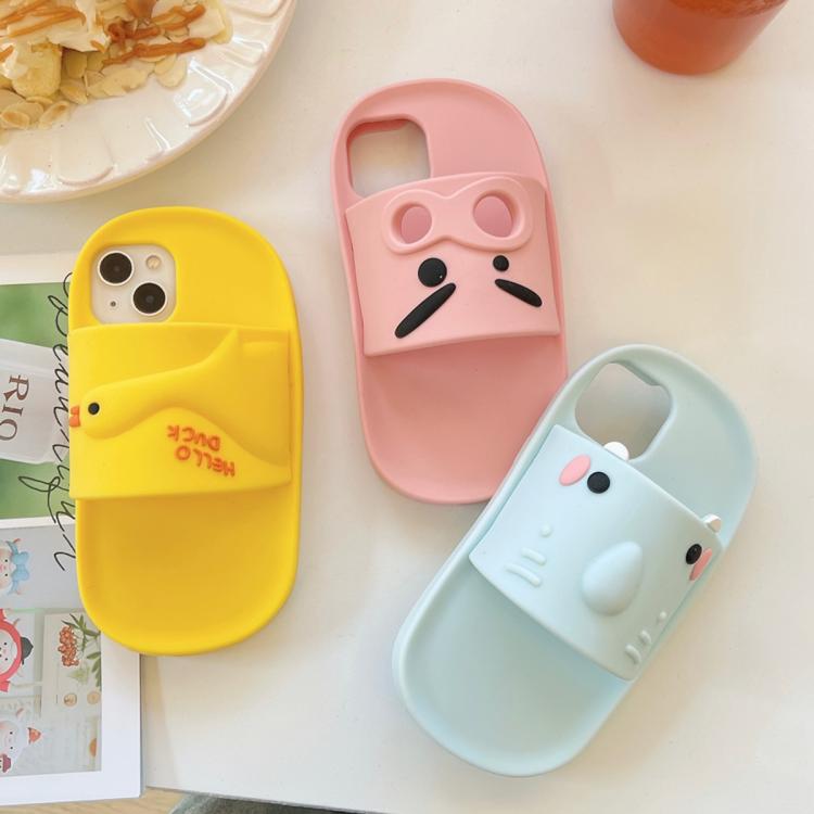 For iPhone 14 Pro Max Cartoon Slipper Design Silicone Phone Case