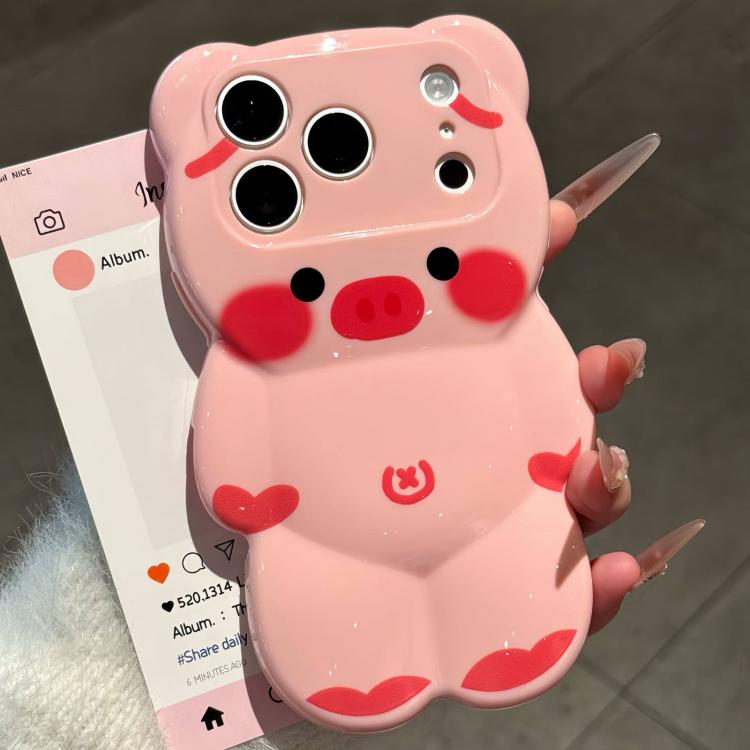 For iPhone 17 Pro Cute 3D Pig Shockproof TPU Phone Case