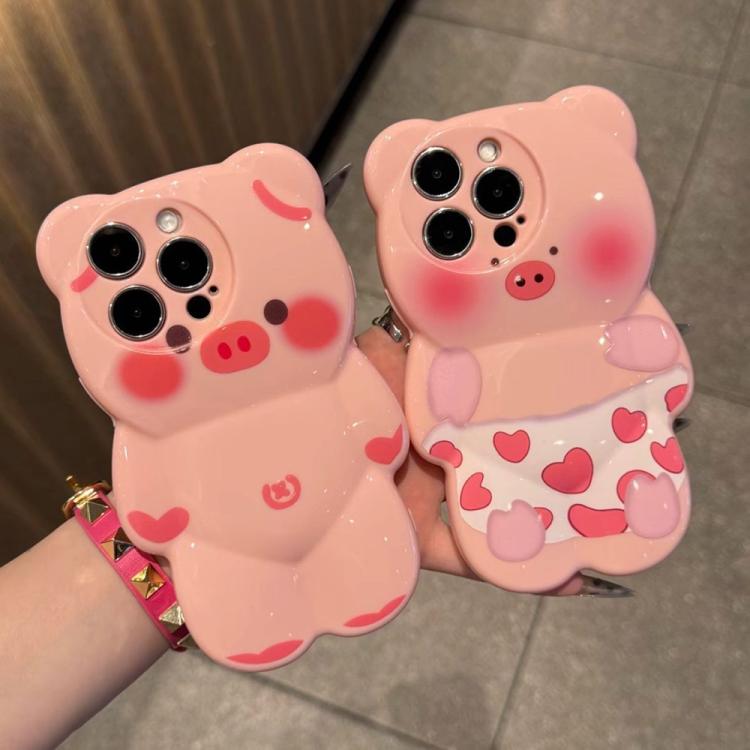 For iPhone 17 Pro Cute 3D Pig Shockproof TPU Phone Case