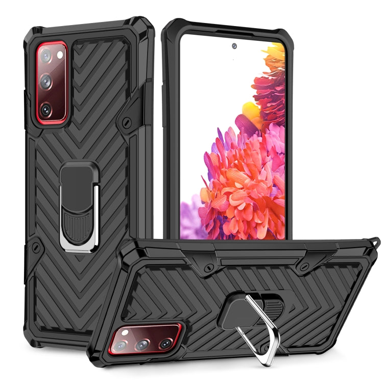 For Samsung Galaxy S20 FE Cool Armor PC + TPU Shockproof Case with 360 Degree Rotation Ring Holder