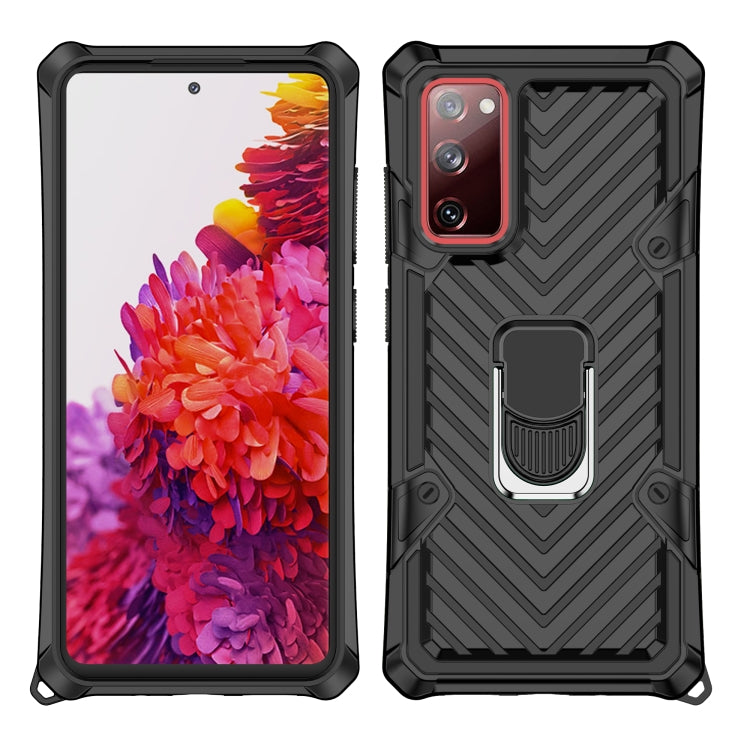For Samsung Galaxy S20 FE Cool Armor PC + TPU Shockproof Case with 360 Degree Rotation Ring Holder