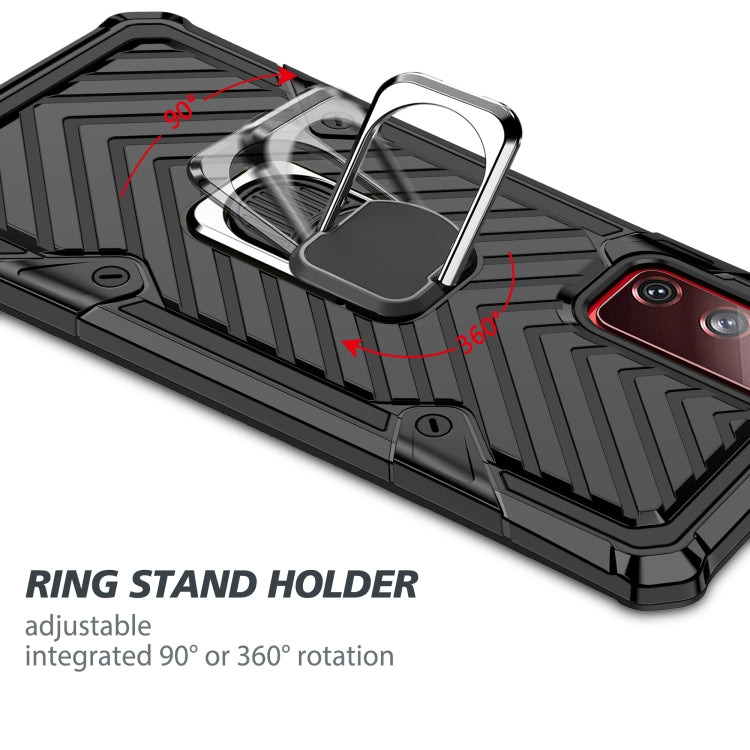 For Samsung Galaxy S20 FE Cool Armor PC + TPU Shockproof Case with 360 Degree Rotation Ring Holder