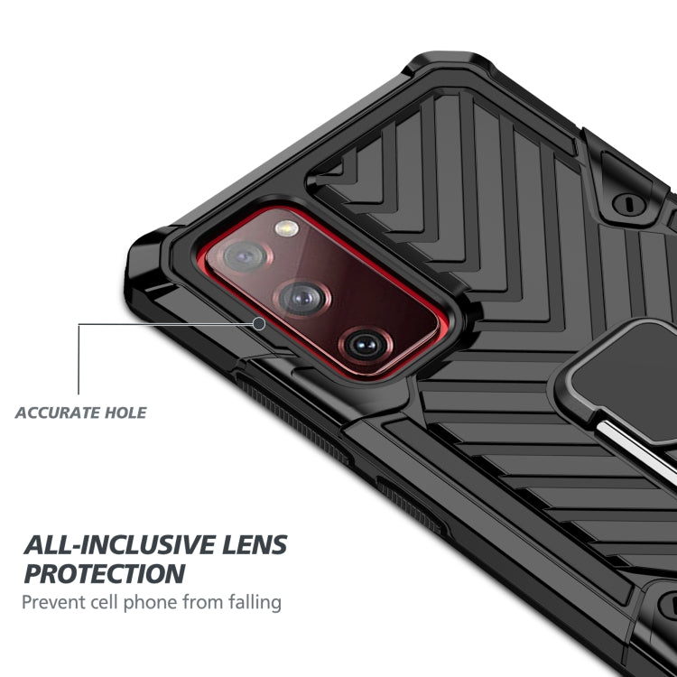 For Samsung Galaxy S20 FE Cool Armor PC + TPU Shockproof Case with 360 Degree Rotation Ring Holder