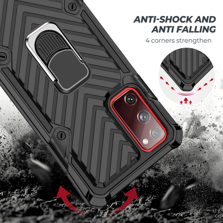 For Samsung Galaxy S20 FE Cool Armor PC + TPU Shockproof Case with 360 Degree Rotation Ring Holder
