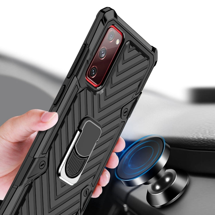 For Samsung Galaxy S20 FE Cool Armor PC + TPU Shockproof Case with 360 Degree Rotation Ring Holder