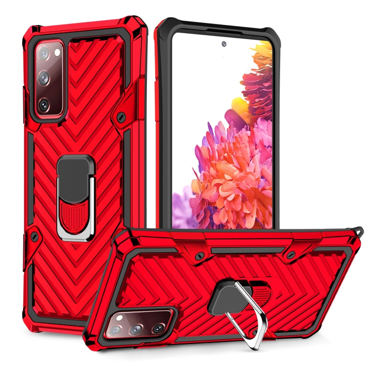 For Samsung Galaxy S20 FE Cool Armor PC + TPU Shockproof Case with 360 Degree Rotation Ring Holder