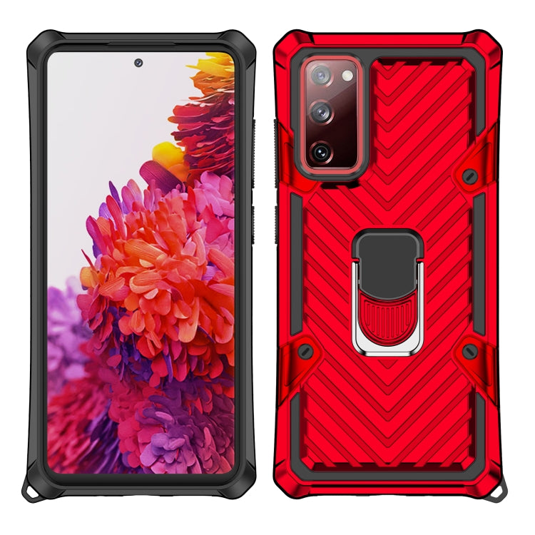 For Samsung Galaxy S20 FE Cool Armor PC + TPU Shockproof Case with 360 Degree Rotation Ring Holder