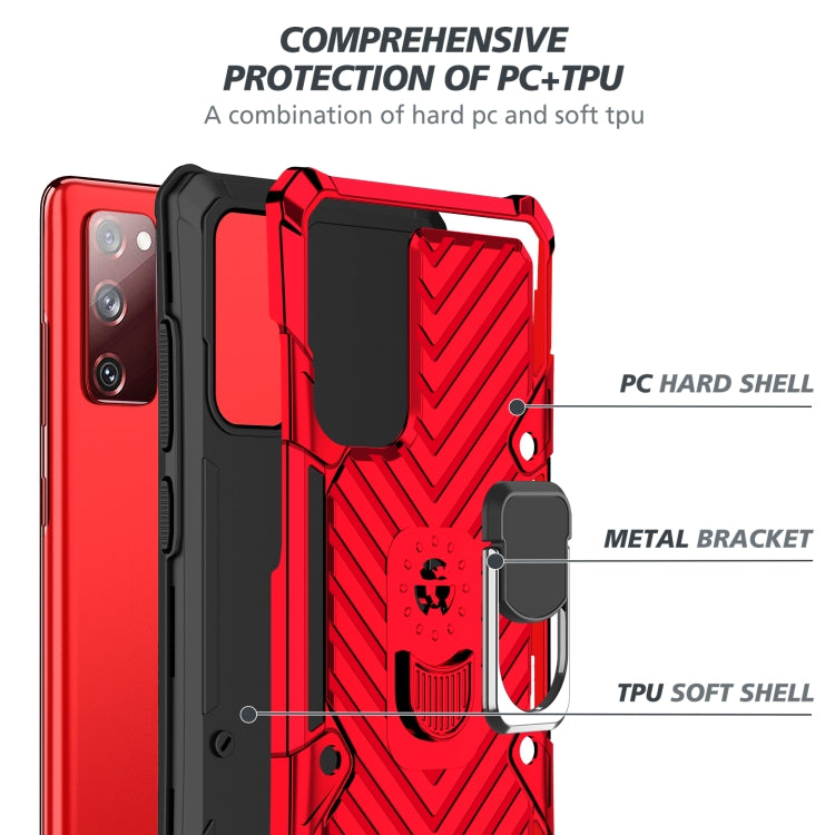 For Samsung Galaxy S20 FE Cool Armor PC + TPU Shockproof Case with 360 Degree Rotation Ring Holder