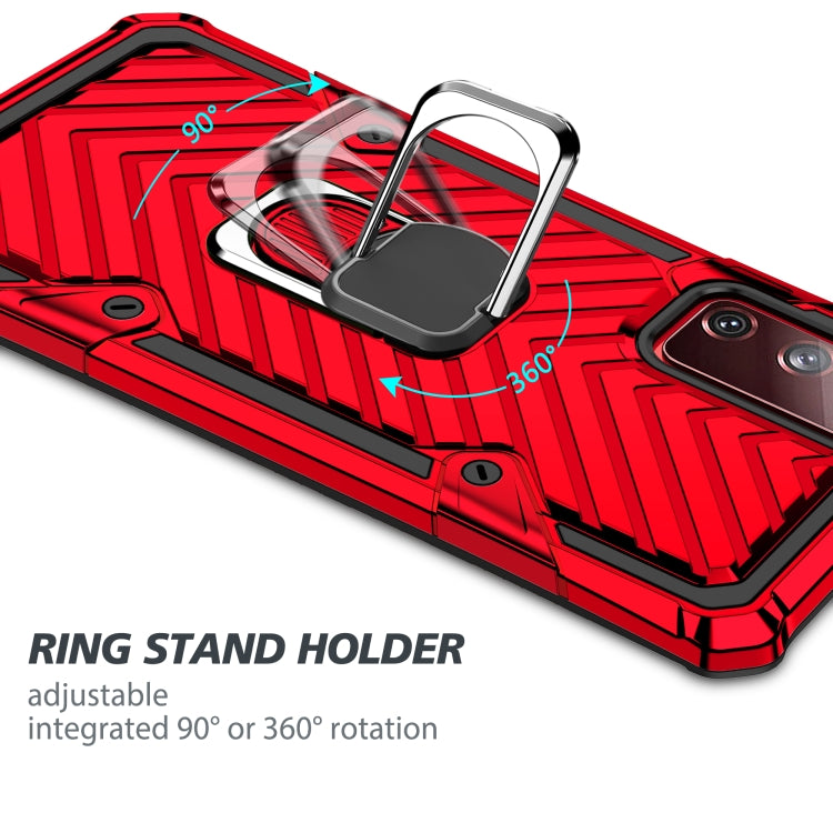 For Samsung Galaxy S20 FE Cool Armor PC + TPU Shockproof Case with 360 Degree Rotation Ring Holder
