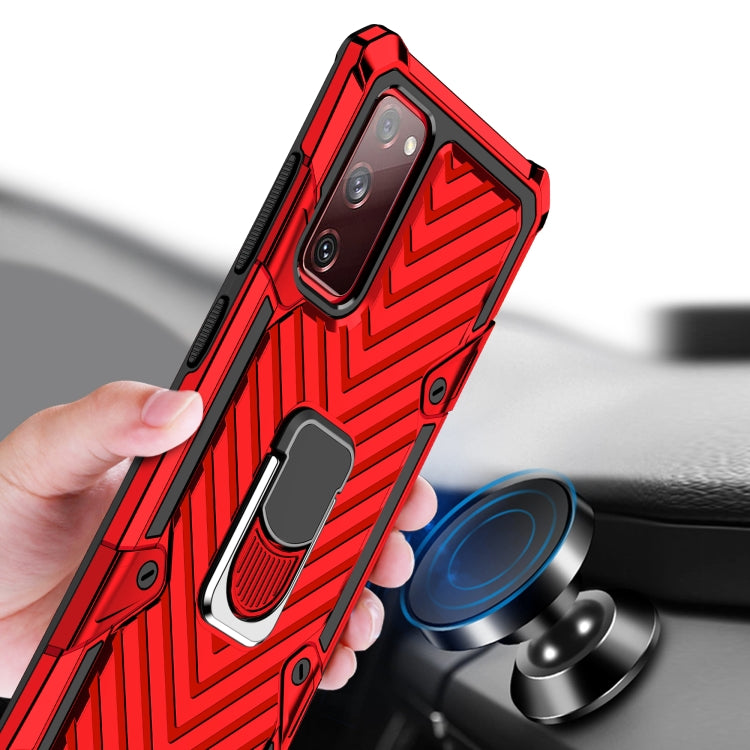 For Samsung Galaxy S20 FE Cool Armor PC + TPU Shockproof Case with 360 Degree Rotation Ring Holder