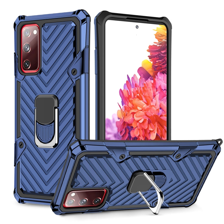 For Samsung Galaxy S20 FE Cool Armor PC + TPU Shockproof Case with 360 Degree Rotation Ring Holder