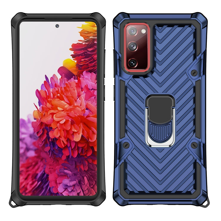 For Samsung Galaxy S20 FE Cool Armor PC + TPU Shockproof Case with 360 Degree Rotation Ring Holder