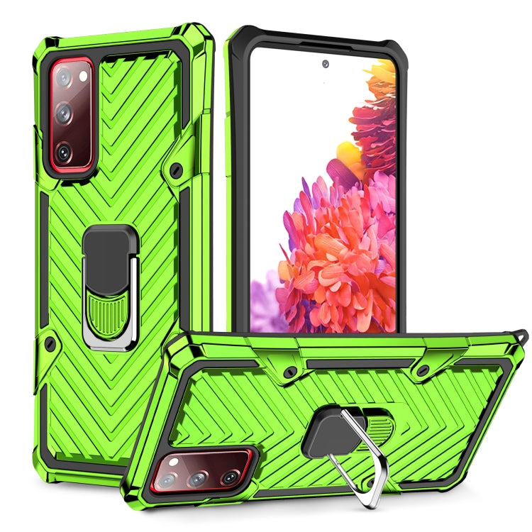 For Samsung Galaxy S20 FE Cool Armor PC + TPU Shockproof Case with 360 Degree Rotation Ring Holder