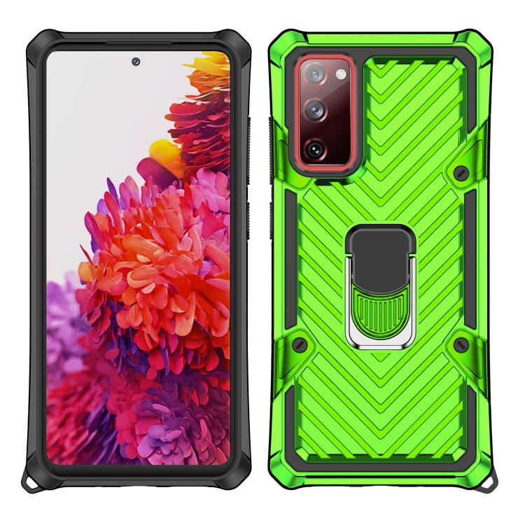 For Samsung Galaxy S20 FE Cool Armor PC + TPU Shockproof Case with 360 Degree Rotation Ring Holder