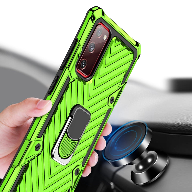 For Samsung Galaxy S20 FE Cool Armor PC + TPU Shockproof Case with 360 Degree Rotation Ring Holder