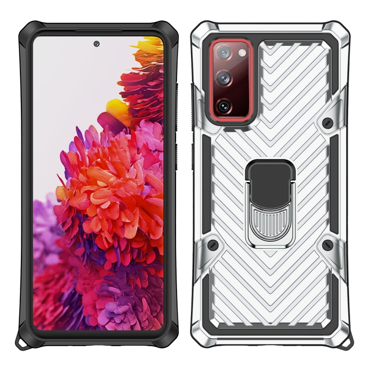 For Samsung Galaxy S20 FE Cool Armor PC + TPU Shockproof Case with 360 Degree Rotation Ring Holder