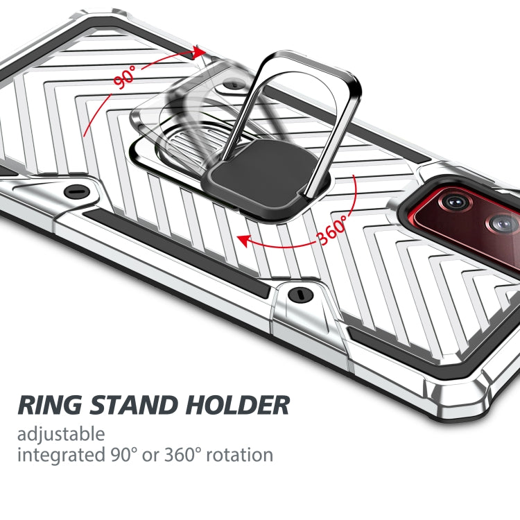 For Samsung Galaxy S20 FE Cool Armor PC + TPU Shockproof Case with 360 Degree Rotation Ring Holder