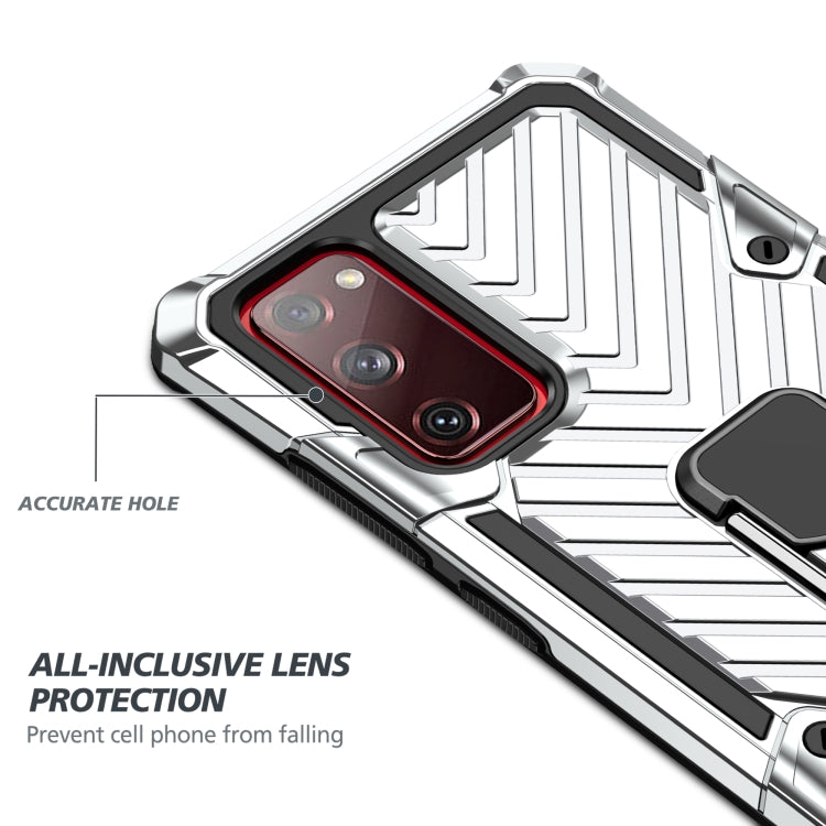 For Samsung Galaxy S20 FE Cool Armor PC + TPU Shockproof Case with 360 Degree Rotation Ring Holder