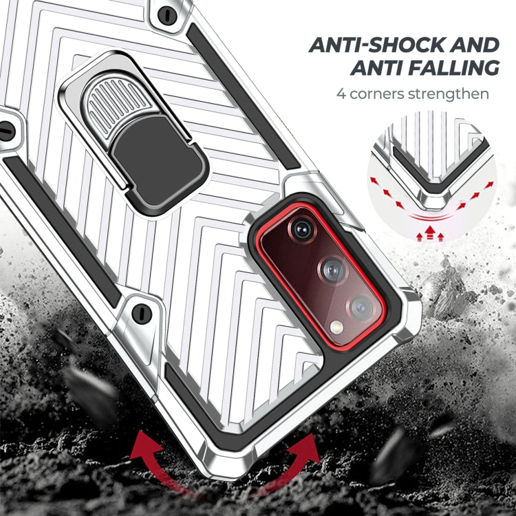 For Samsung Galaxy S20 FE Cool Armor PC + TPU Shockproof Case with 360 Degree Rotation Ring Holder