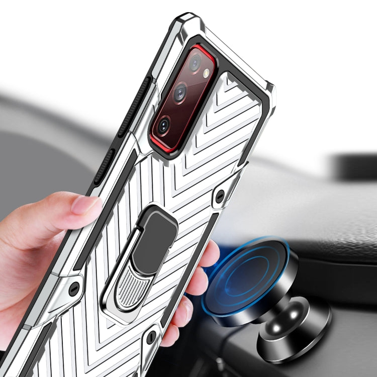 For Samsung Galaxy S20 FE Cool Armor PC + TPU Shockproof Case with 360 Degree Rotation Ring Holder