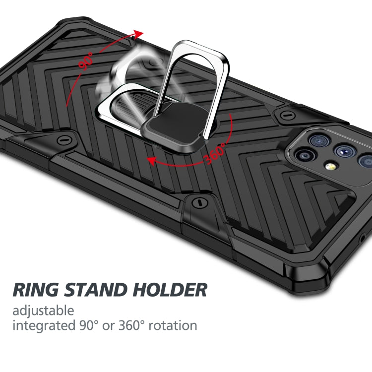 For Samsung Galaxy M51 Cool Armor PC + TPU Shockproof Case with 360 Degree Rotation Ring Holder