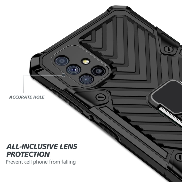 For Samsung Galaxy M51 Cool Armor PC + TPU Shockproof Case with 360 Degree Rotation Ring Holder