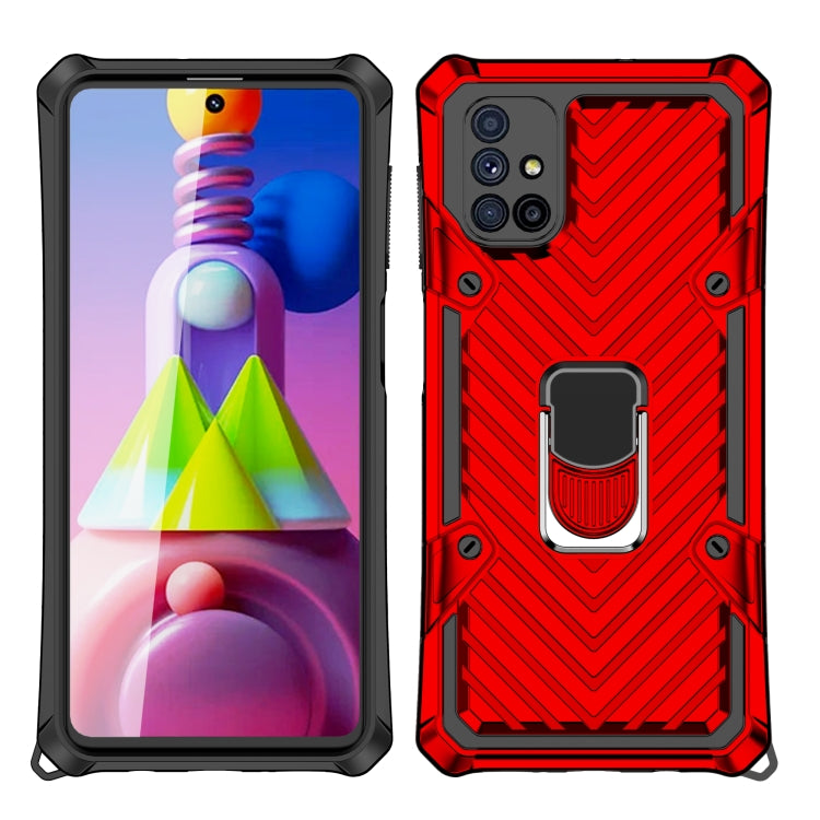 For Samsung Galaxy M51 Cool Armor PC + TPU Shockproof Case with 360 Degree Rotation Ring Holder