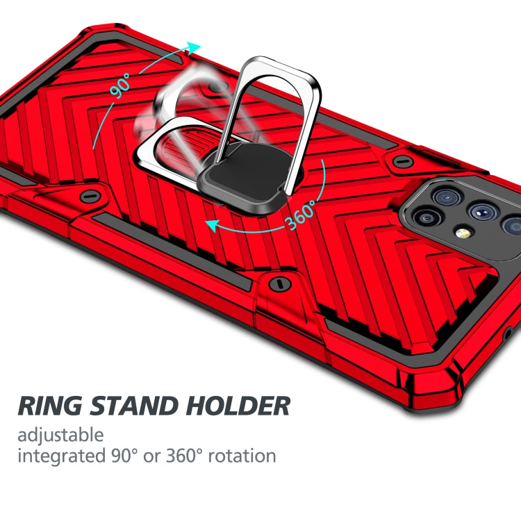 For Samsung Galaxy M51 Cool Armor PC + TPU Shockproof Case with 360 Degree Rotation Ring Holder