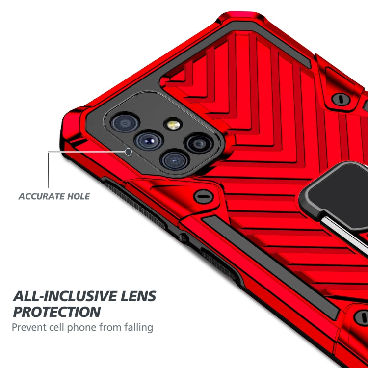 For Samsung Galaxy M51 Cool Armor PC + TPU Shockproof Case with 360 Degree Rotation Ring Holder