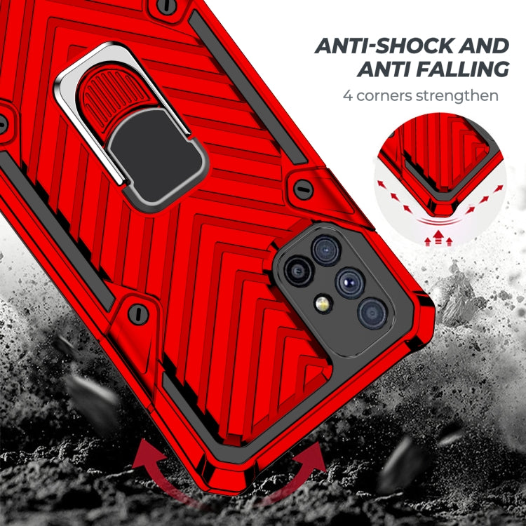For Samsung Galaxy M51 Cool Armor PC + TPU Shockproof Case with 360 Degree Rotation Ring Holder