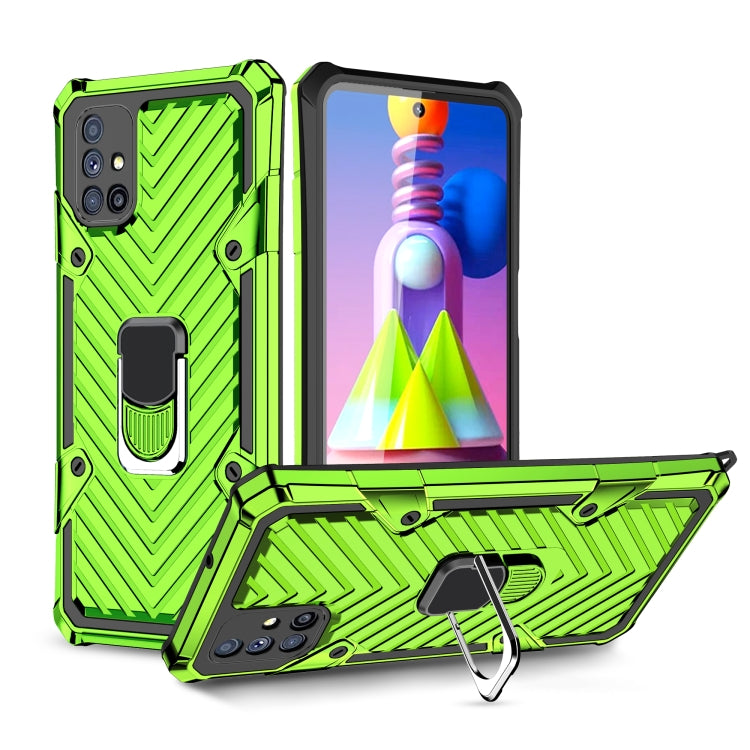 For Samsung Galaxy M51 Cool Armor PC + TPU Shockproof Case with 360 Degree Rotation Ring Holder