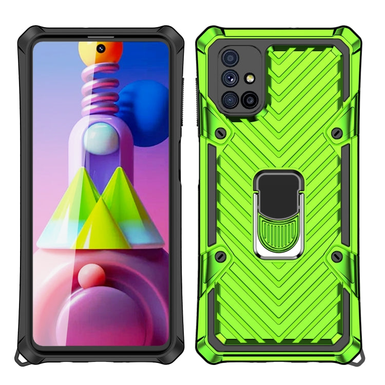 For Samsung Galaxy M51 Cool Armor PC + TPU Shockproof Case with 360 Degree Rotation Ring Holder