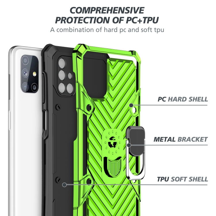 For Samsung Galaxy M51 Cool Armor PC + TPU Shockproof Case with 360 Degree Rotation Ring Holder