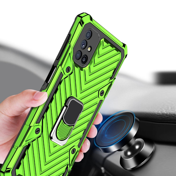 For Samsung Galaxy M51 Cool Armor PC + TPU Shockproof Case with 360 Degree Rotation Ring Holder