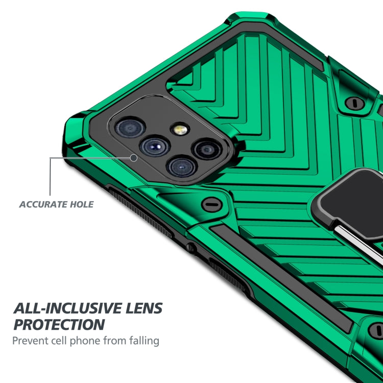 For Samsung Galaxy M51 Cool Armor PC + TPU Shockproof Case with 360 Degree Rotation Ring Holder