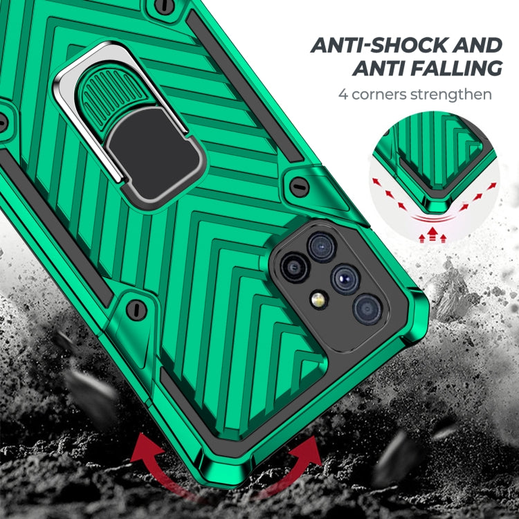 For Samsung Galaxy M51 Cool Armor PC + TPU Shockproof Case with 360 Degree Rotation Ring Holder