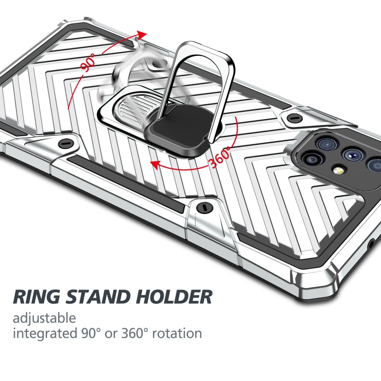 For Samsung Galaxy M51 Cool Armor PC + TPU Shockproof Case with 360 Degree Rotation Ring Holder