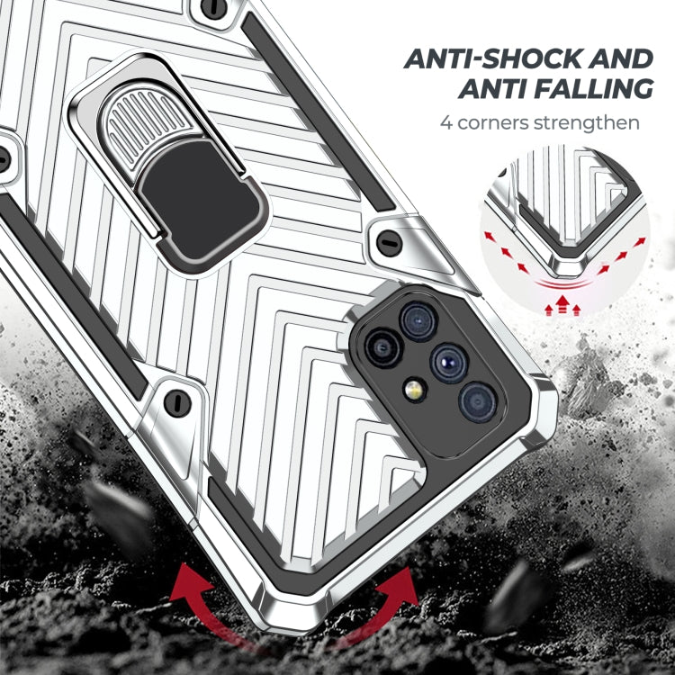 For Samsung Galaxy M51 Cool Armor PC + TPU Shockproof Case with 360 Degree Rotation Ring Holder