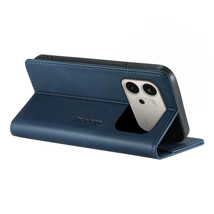 For Honor 600 Global / 600 Pro Global Dierfeng Metal Snap Magnetic RFID Vegan Leather Phone Case