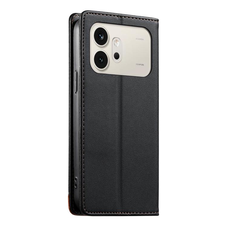 For Honor 600 Global / 600 Pro Global Dierfeng Splicing Strong Magnetic RFID Vegan Leather Phone Case