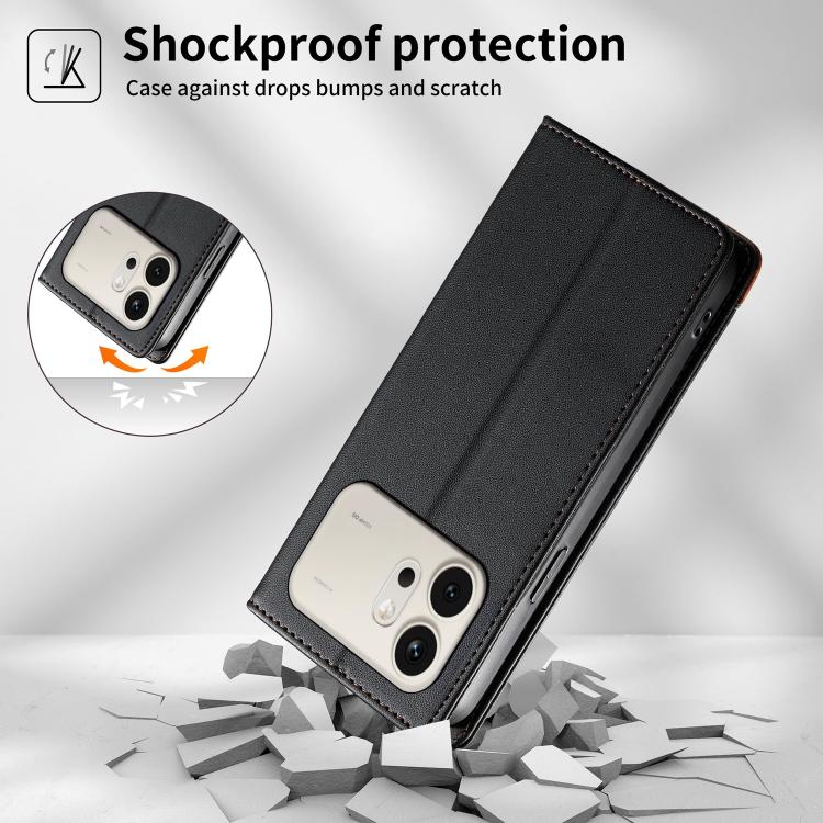 For Honor 600 Global / 600 Pro Global Dierfeng Splicing Strong Magnetic RFID Vegan Leather Phone Case