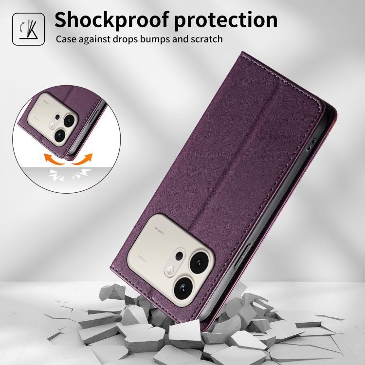 For Honor 600 Global / 600 Pro Global Dierfeng Splicing Strong Magnetic RFID Vegan Leather Phone Case