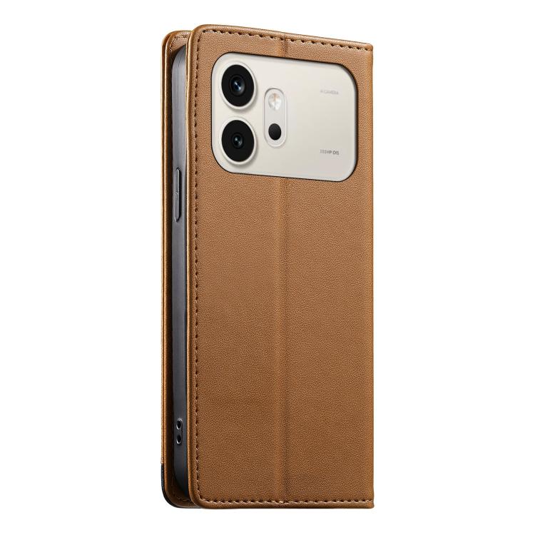 For Honor 600 Global / 600 Pro Global Dierfeng Splicing Strong Magnetic RFID Vegan Leather Phone Case