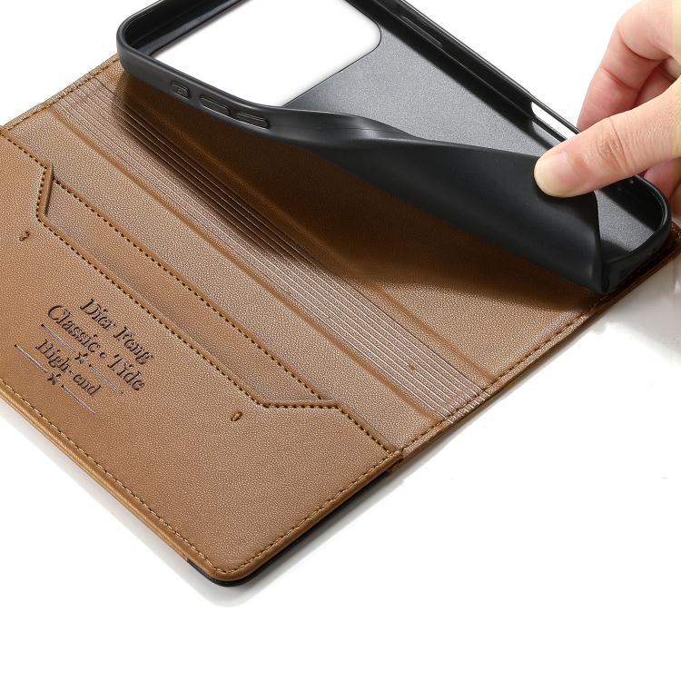 For Honor 600 Global / 600 Pro Global Dierfeng Splicing Strong Magnetic RFID Vegan Leather Phone Case