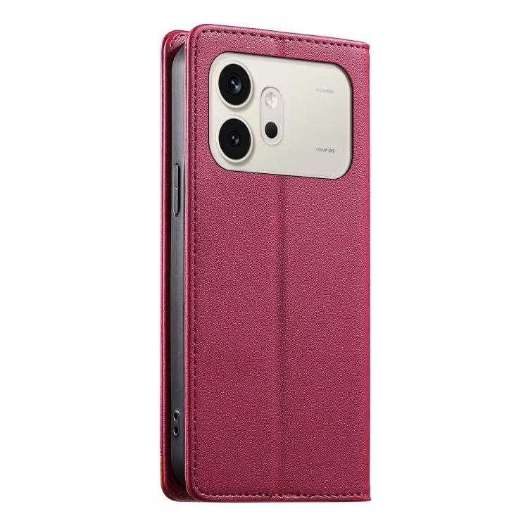 For Honor 600 Global / 600 Pro Global Dierfeng Splicing Strong Magnetic RFID Vegan Leather Phone Case