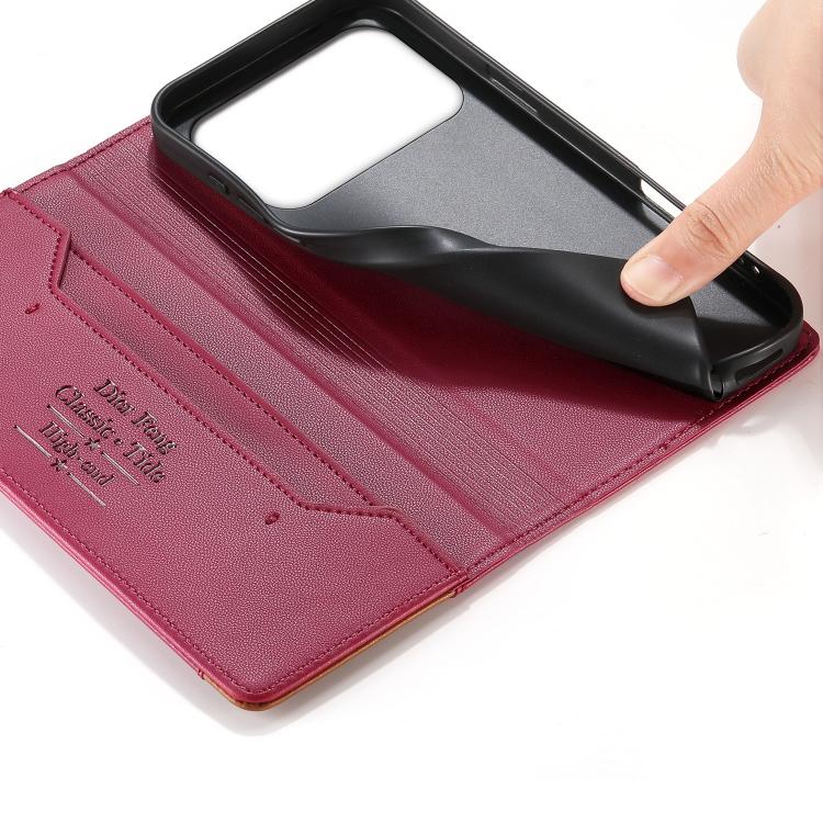 For Honor 600 Global / 600 Pro Global Dierfeng Splicing Strong Magnetic RFID Vegan Leather Phone Case